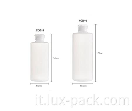 Bottiglie di fiala cosmetiche in plastica vuota trasparente con bottiglie di flip berretto da doccia a lozione per la lozione